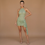 Serena – Lace Halter Mini Dress