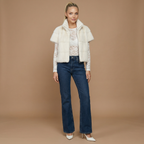 Nola – Faux Fur Short Sleeve Jacket with Zip