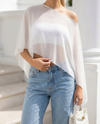 Bella - one shoulder poncho