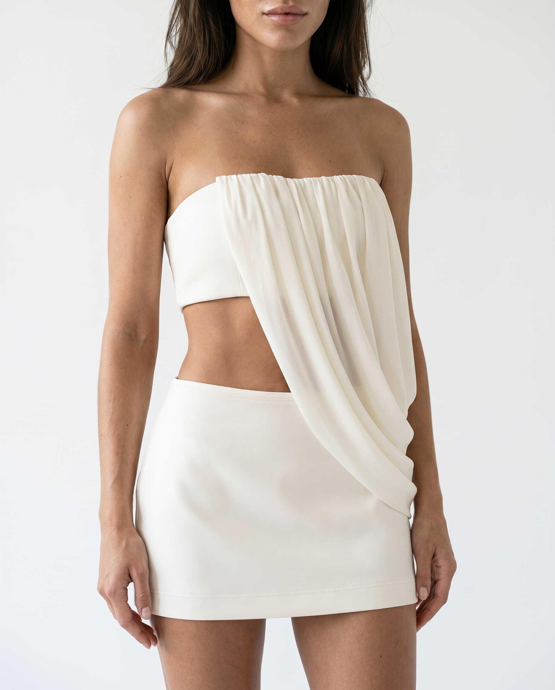 Tharsha Set – Chic Chiffon Top and Mini Skirt